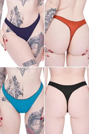 3 PACK MIDNIGHT mesh high leg thong