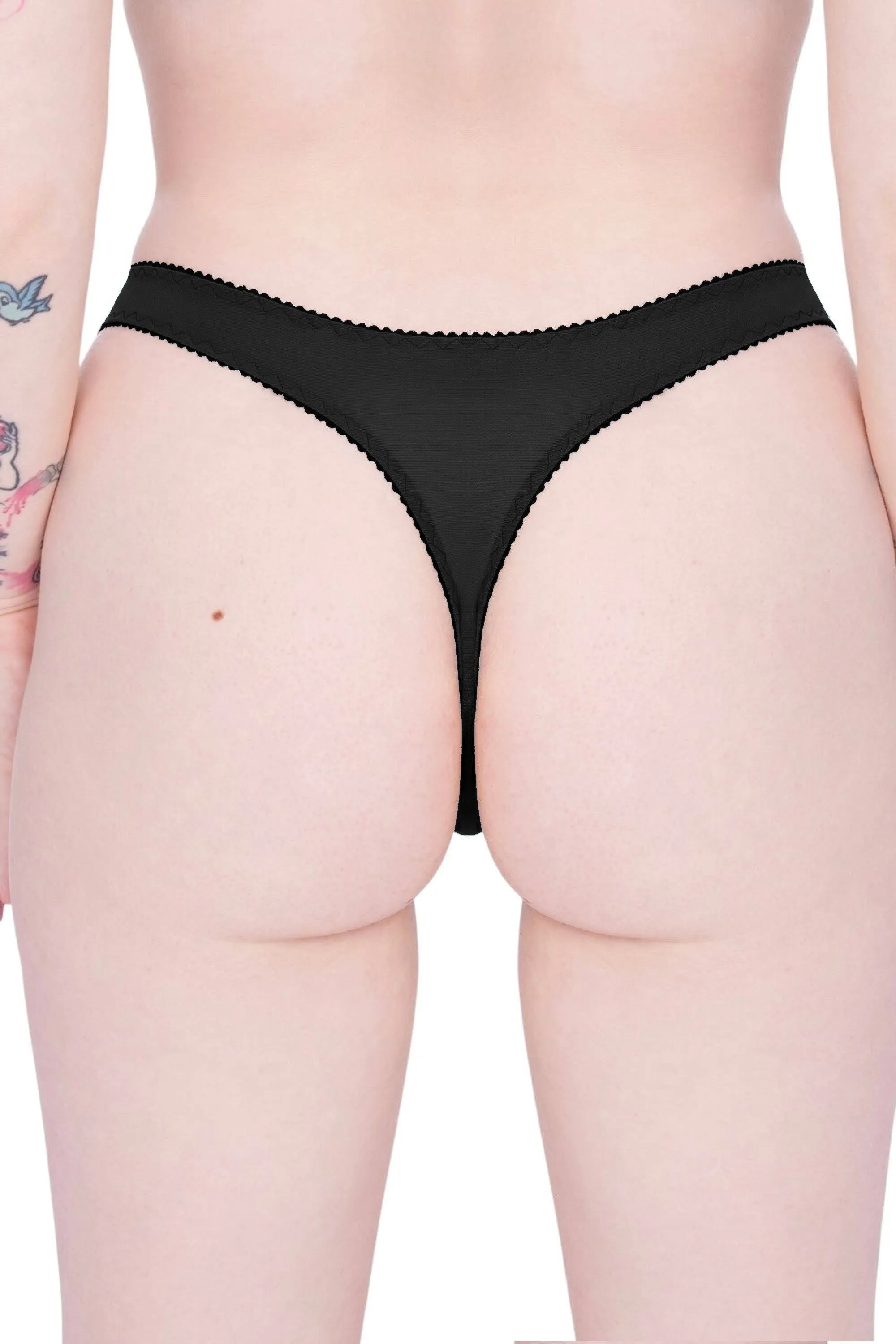 3 PACK MIDNIGHT mesh high leg thong