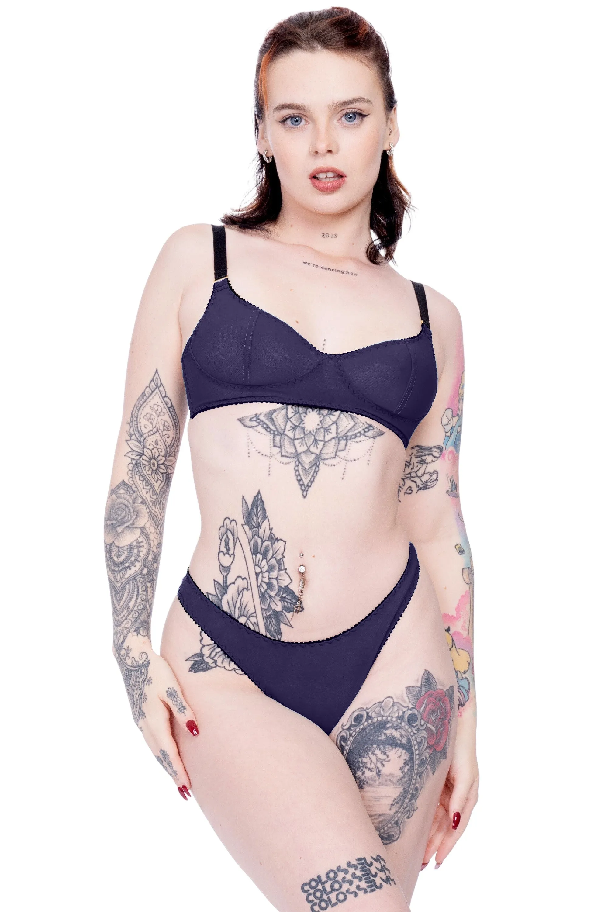 3 PACK MIDNIGHT mesh high leg thong