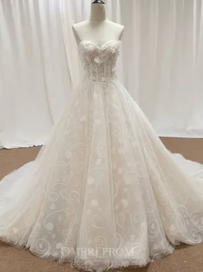A-Line Sweetheart Appliques Elegant Wedding Dress OW467