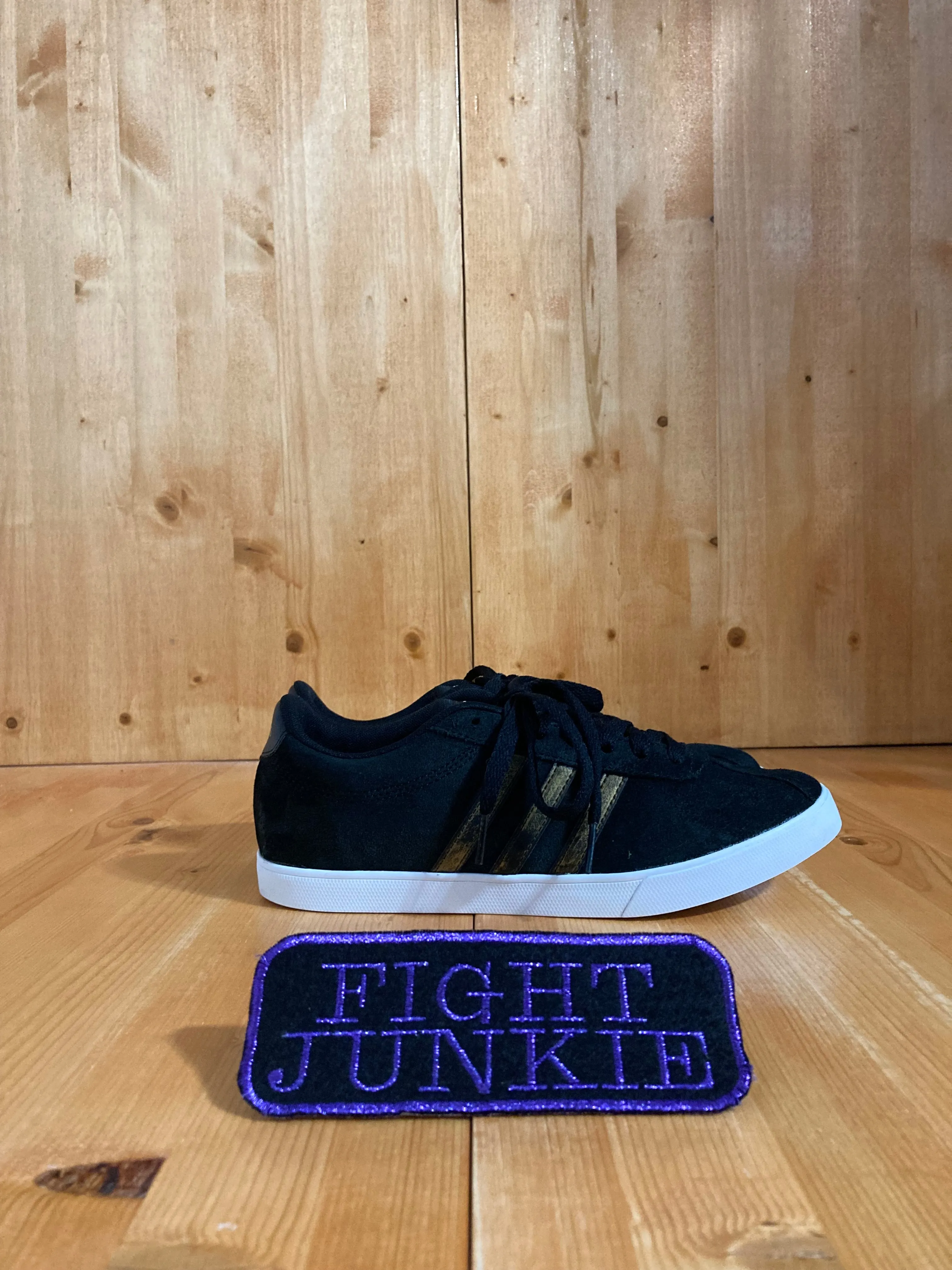 ADIDAS NEO COURTSET Women Size 8 Suede Shoes Sneakers Black BB9657