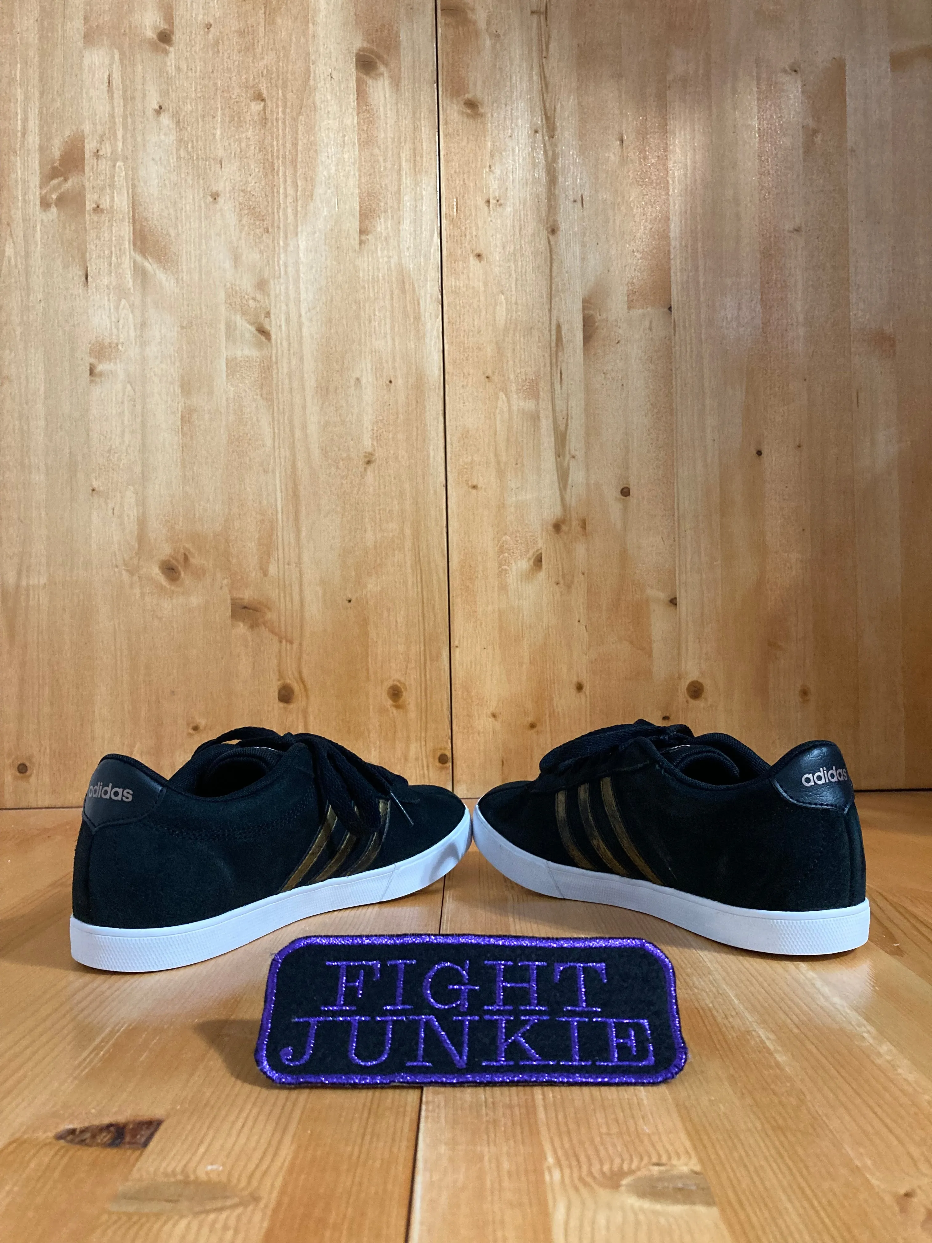 ADIDAS NEO COURTSET Women Size 8 Suede Shoes Sneakers Black BB9657