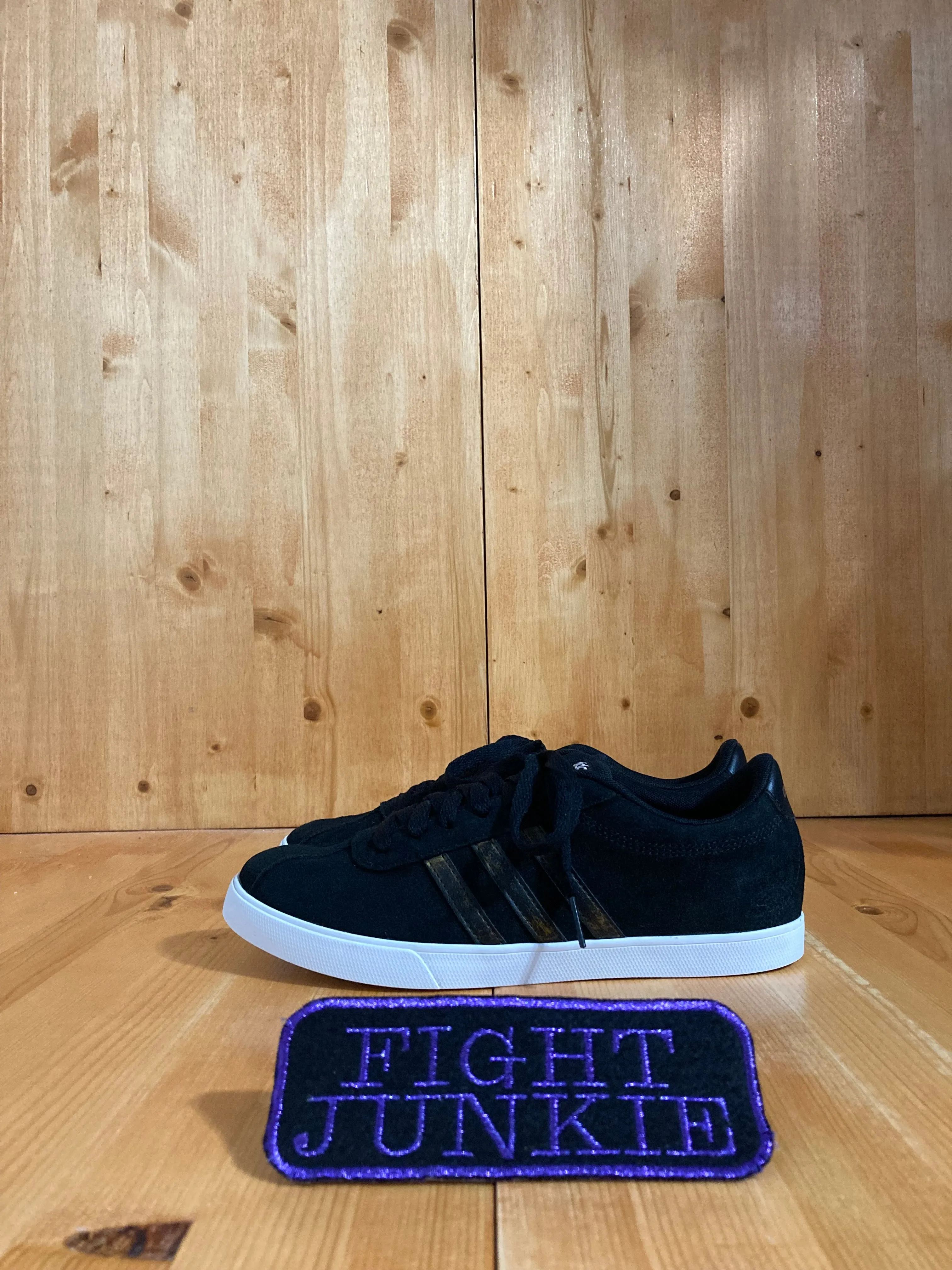 ADIDAS NEO COURTSET Women Size 8 Suede Shoes Sneakers Black BB9657