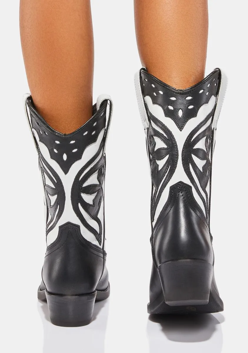 Black White Laredo Cowboy Boots