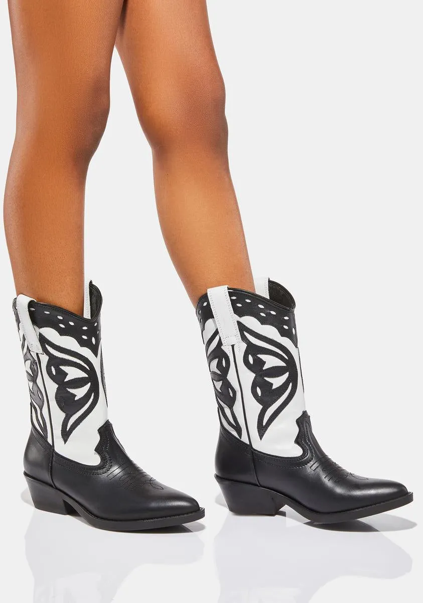 Black White Laredo Cowboy Boots