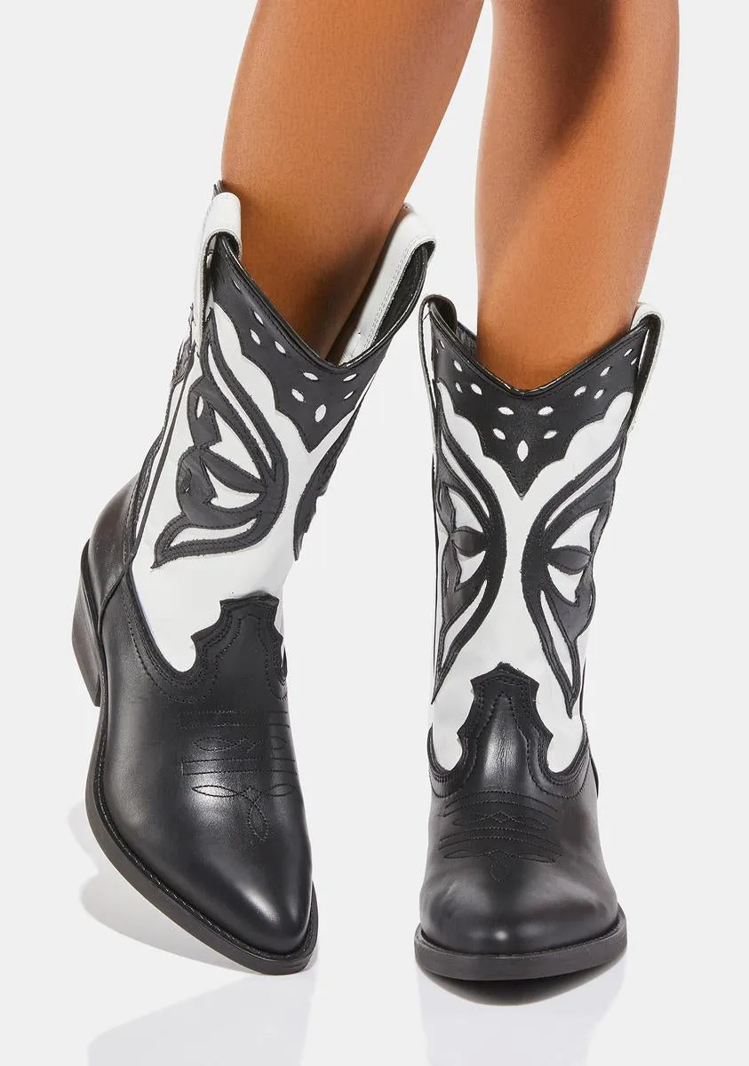 Black White Laredo Cowboy Boots