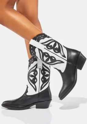Black White Laredo Cowboy Boots