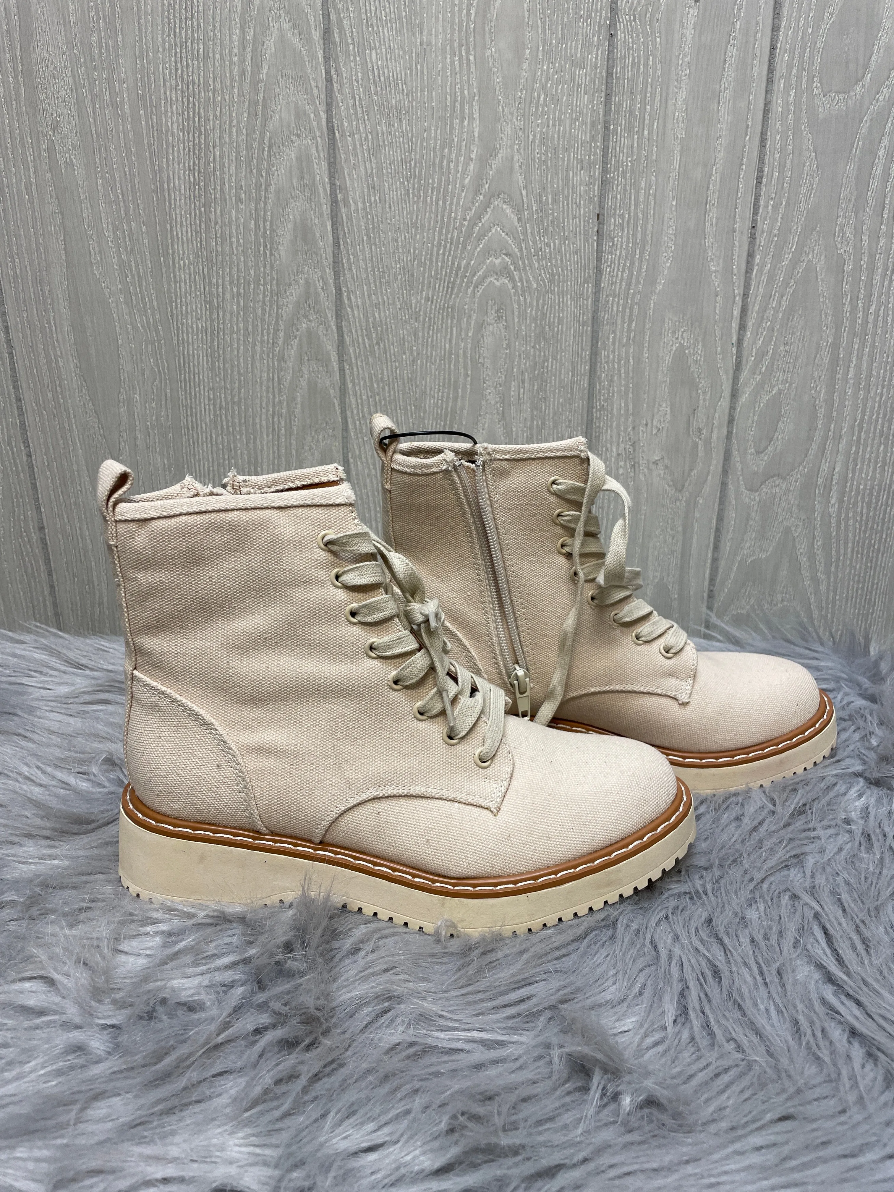 Boots Combat By Madden Girl In Cream, Size: 7