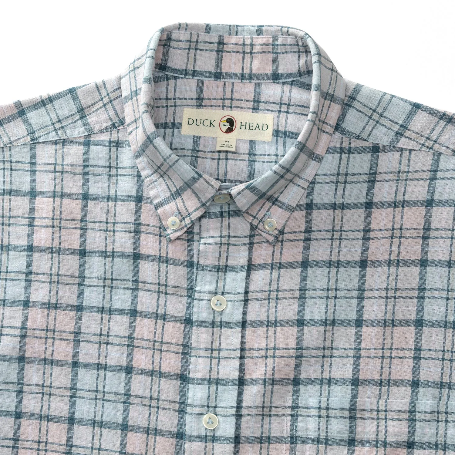 Brackett Plaid Linen Cotton Oxford Sport Shirt