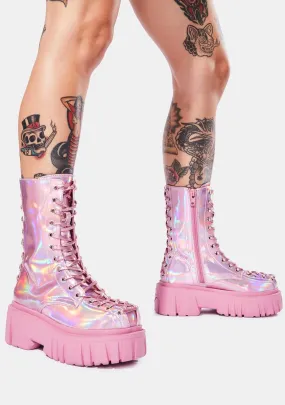 Celestial Candy Holographic Corset Boots