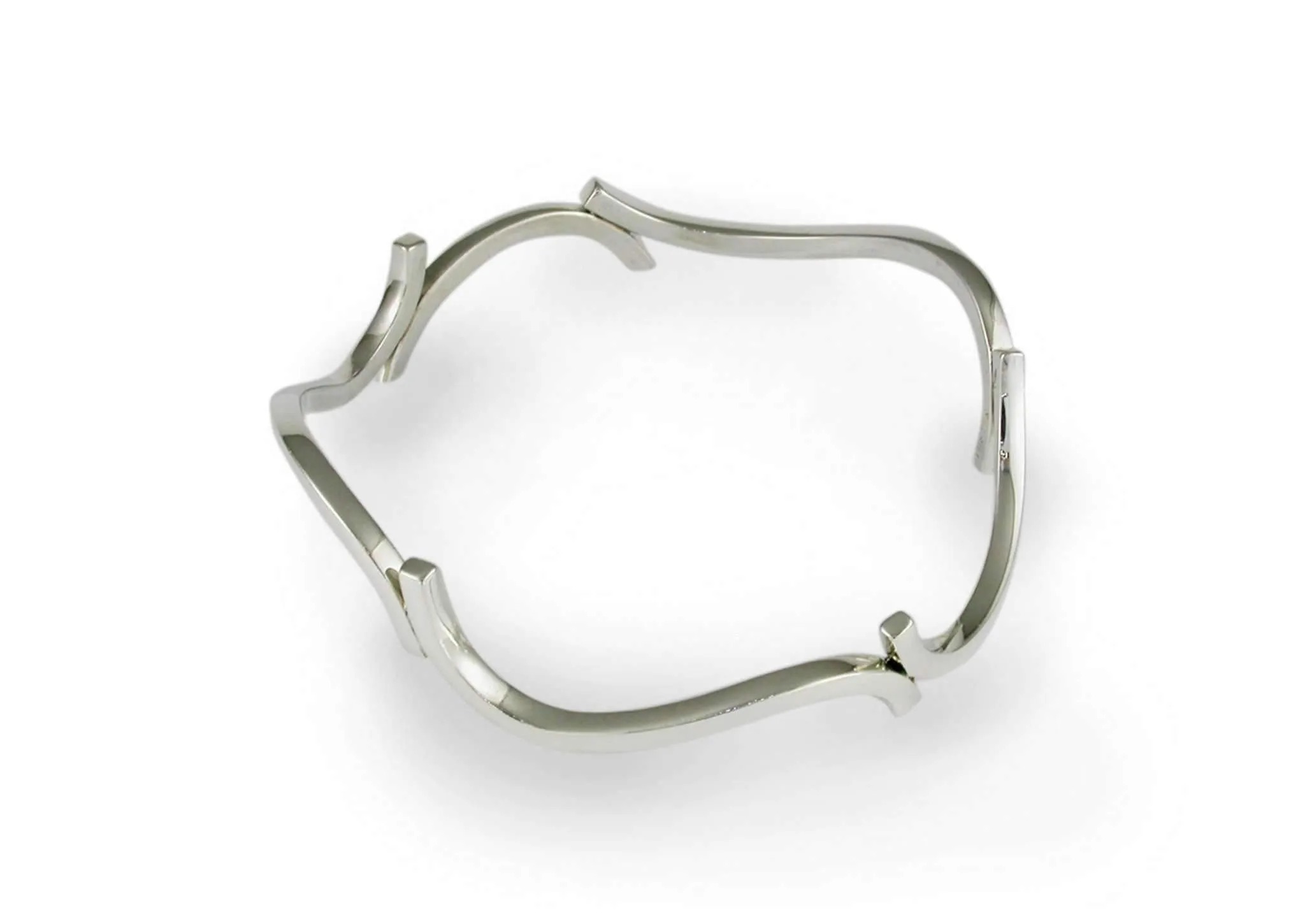 Curved Section Bangle, Sterling Silver