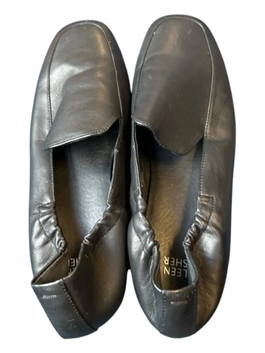 Eileen Fisher Shoe Size 8 Black Leather Slip On loafer Shoes