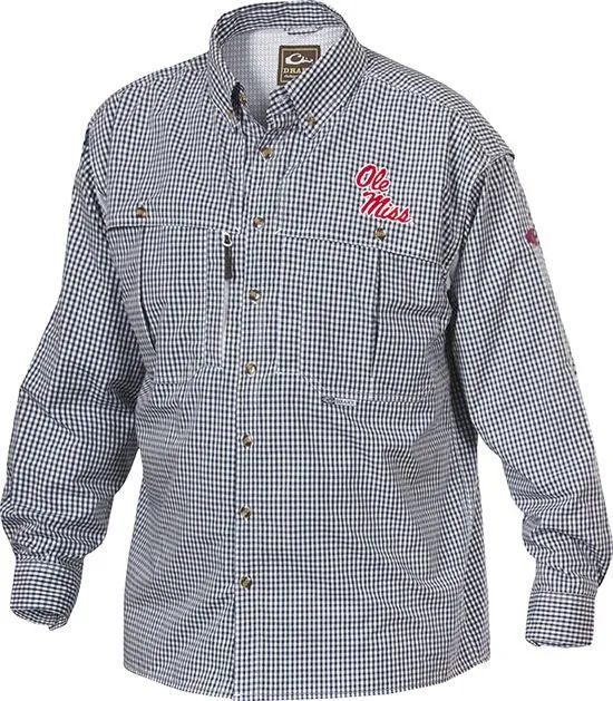 Ole Miss Plaid Wingshooter's Shirt Long Sleeve
