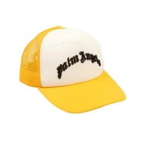 Palm Angels Yellow Cotton Mesh Back Logo Cap