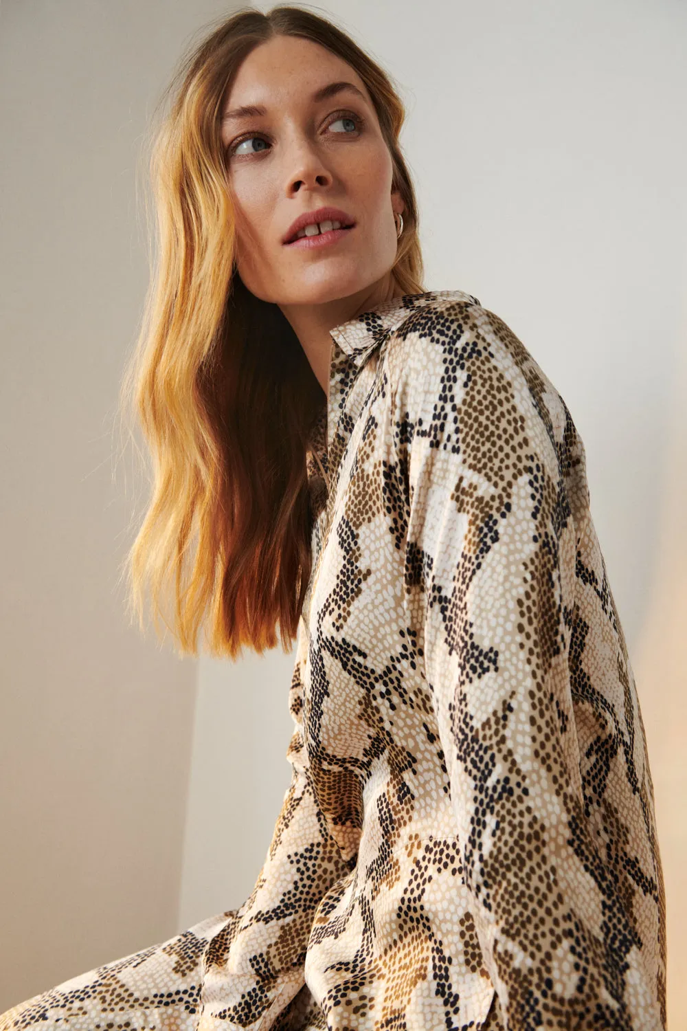 Part Two Lamiya Snake Print Midi Dress