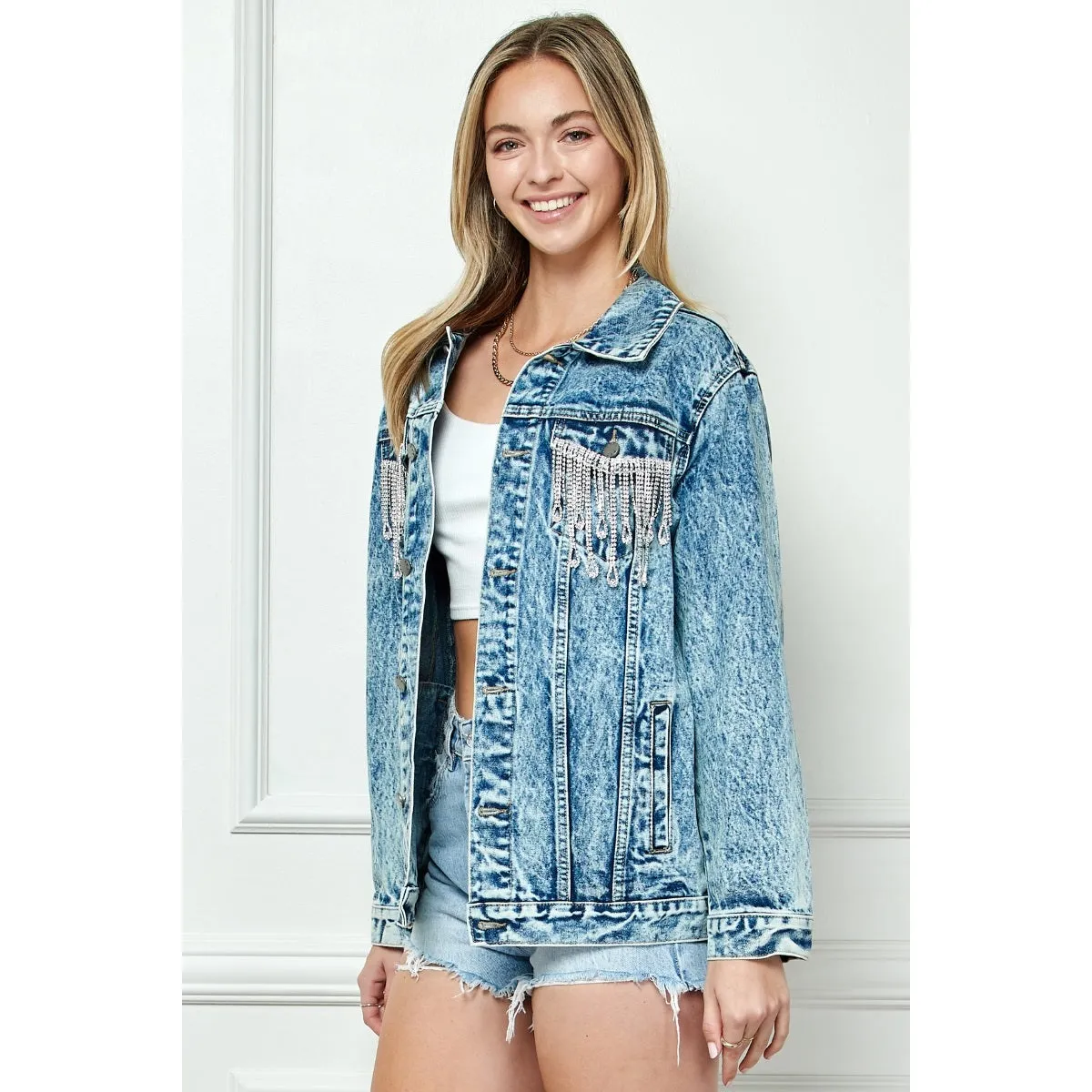 Rhinestone Denim Jacket