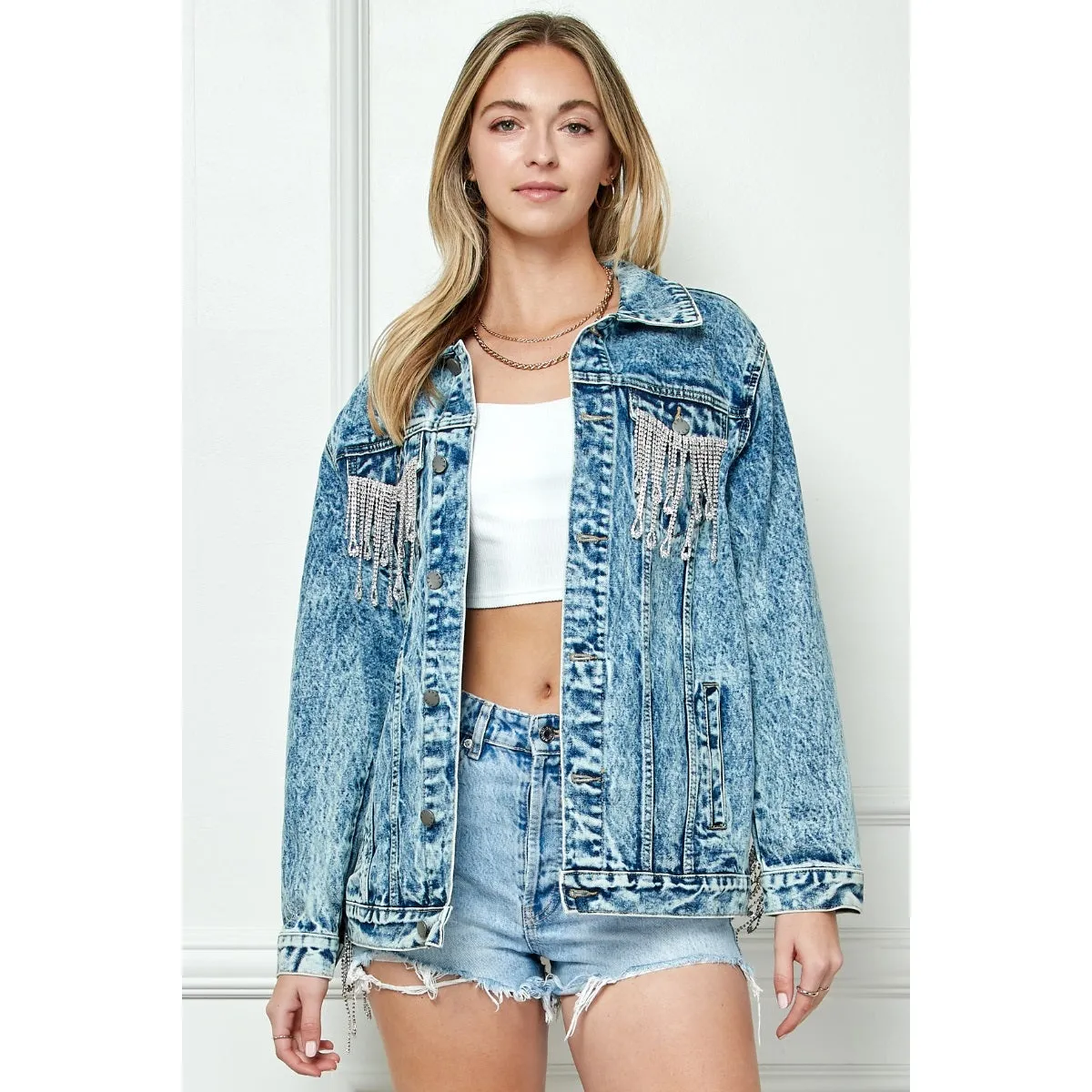Rhinestone Denim Jacket