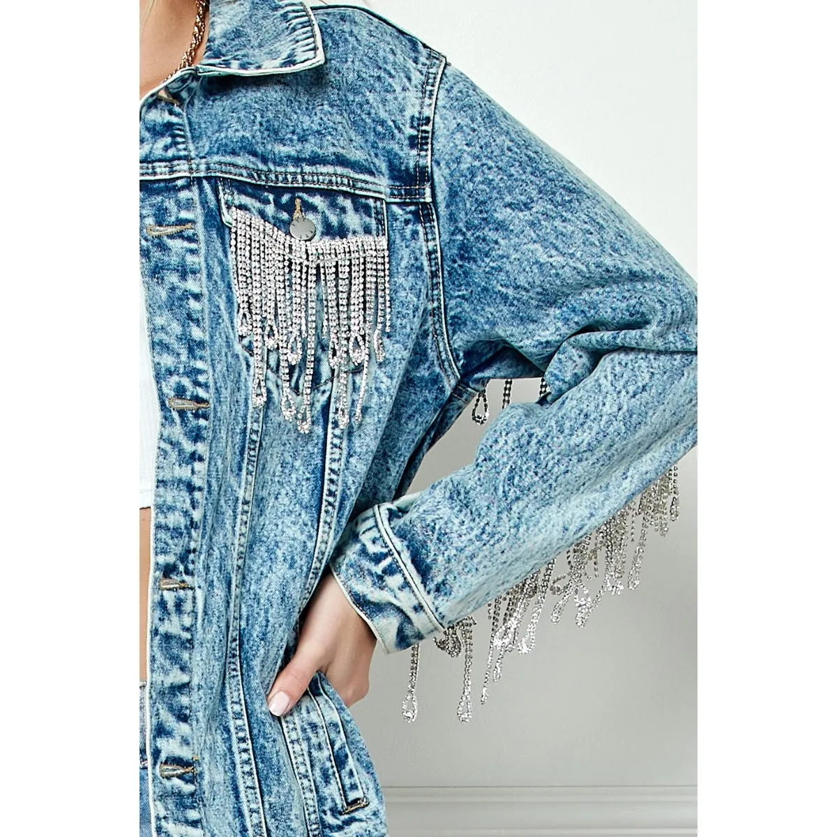 Rhinestone Denim Jacket