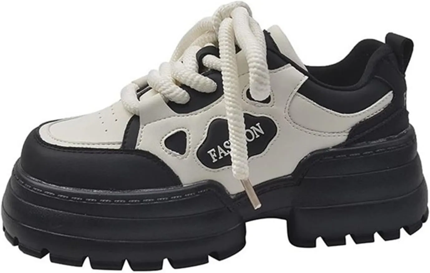 Womens Breathable Thick Sole Casual Sport Shoes Closed Toe Heeled Comfortable Fashion Sneakers Lacce-up Comfy Outdoor Walking Shoes for Ladies